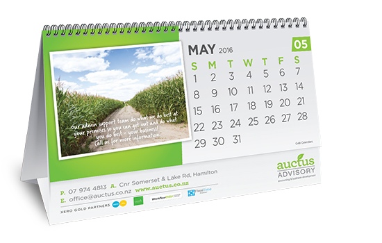Photo of a desktop calendar